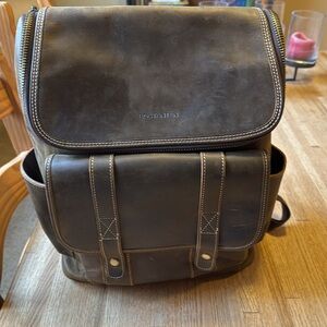 Bostanten Brown Leather Backpack